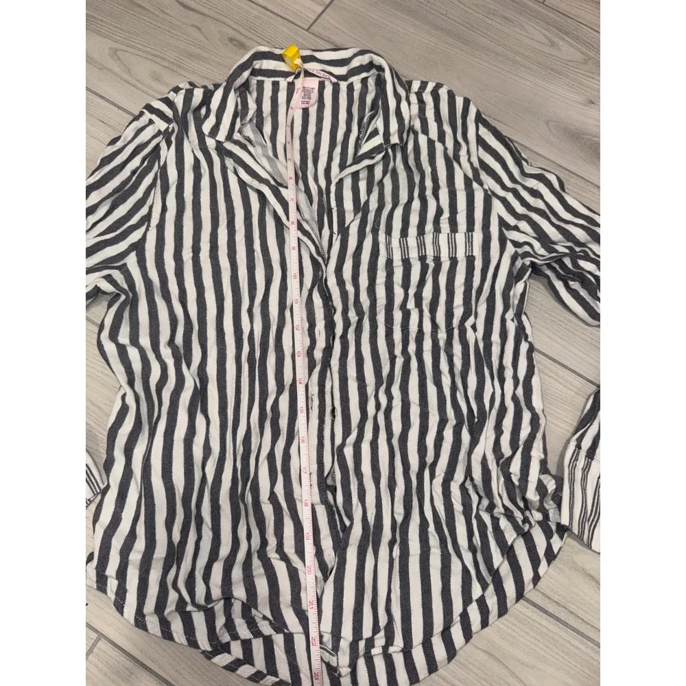 Victoria's Secret Pajama Set Small Navy White Stripe Metallic Shimmer 2pc S